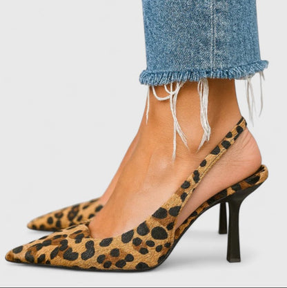 Calista | Women’s Elegant Leopard Slingback Heels