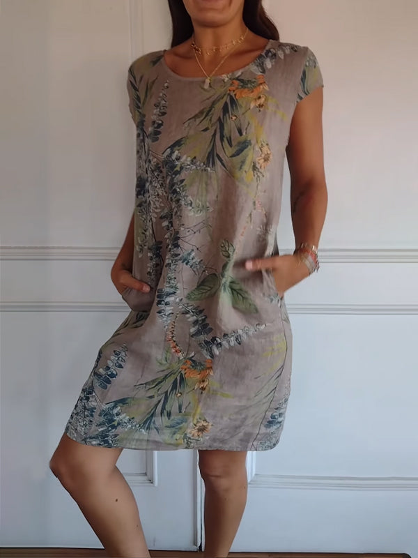 Kendra | Women’s Casual Leaf Print Summer Dress