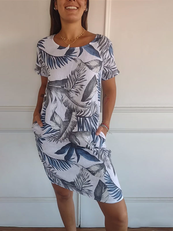 Kendra | Women’s Casual Leaf Print Summer Dress