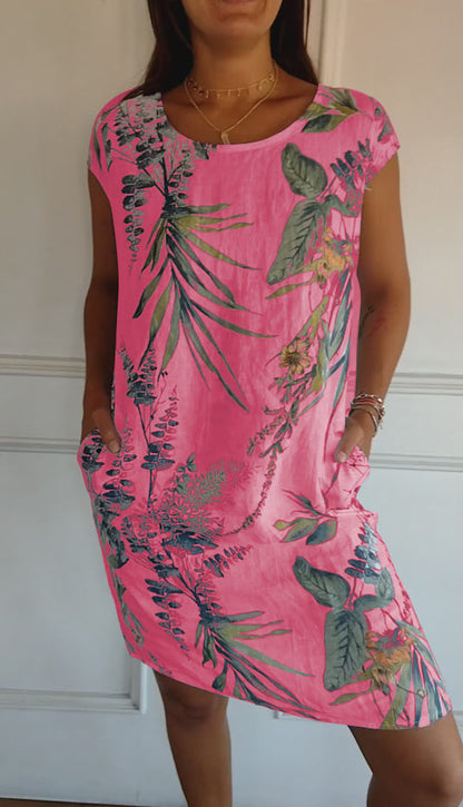 Kendra | Women’s Casual Leaf Print Summer Dress