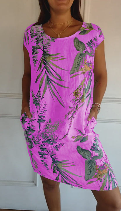 Kendra | Women’s Casual Leaf Print Summer Dress