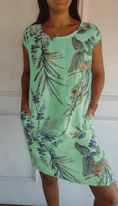 Kendra | Women’s Casual Leaf Print Summer Dress
