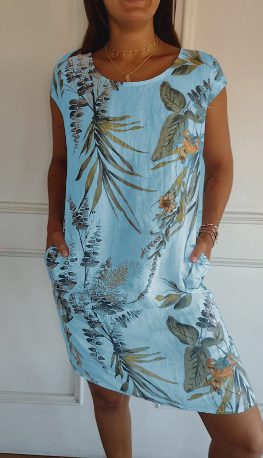 Kendra | Women’s Casual Leaf Print Summer Dress
