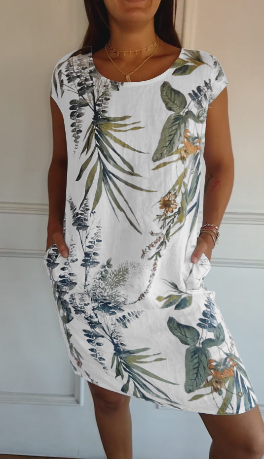 Kendra | Women’s Casual Leaf Print Summer Dress