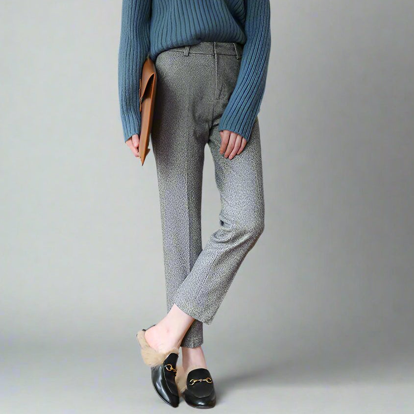 Rosalind | Women’s High-Waisted Wool Herringbone Pants