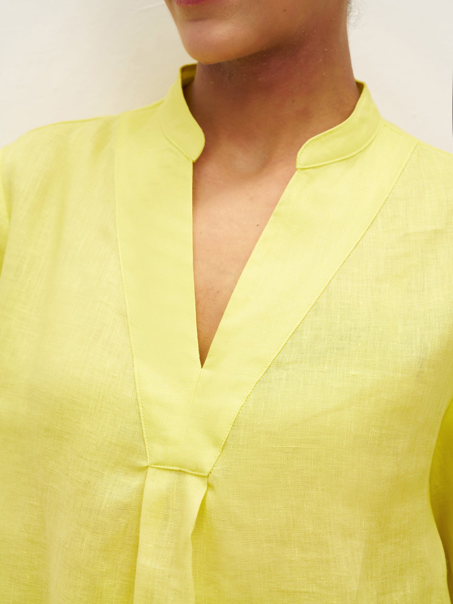 Miranda | Women’s Linen Split V-Neck Dress Blouse