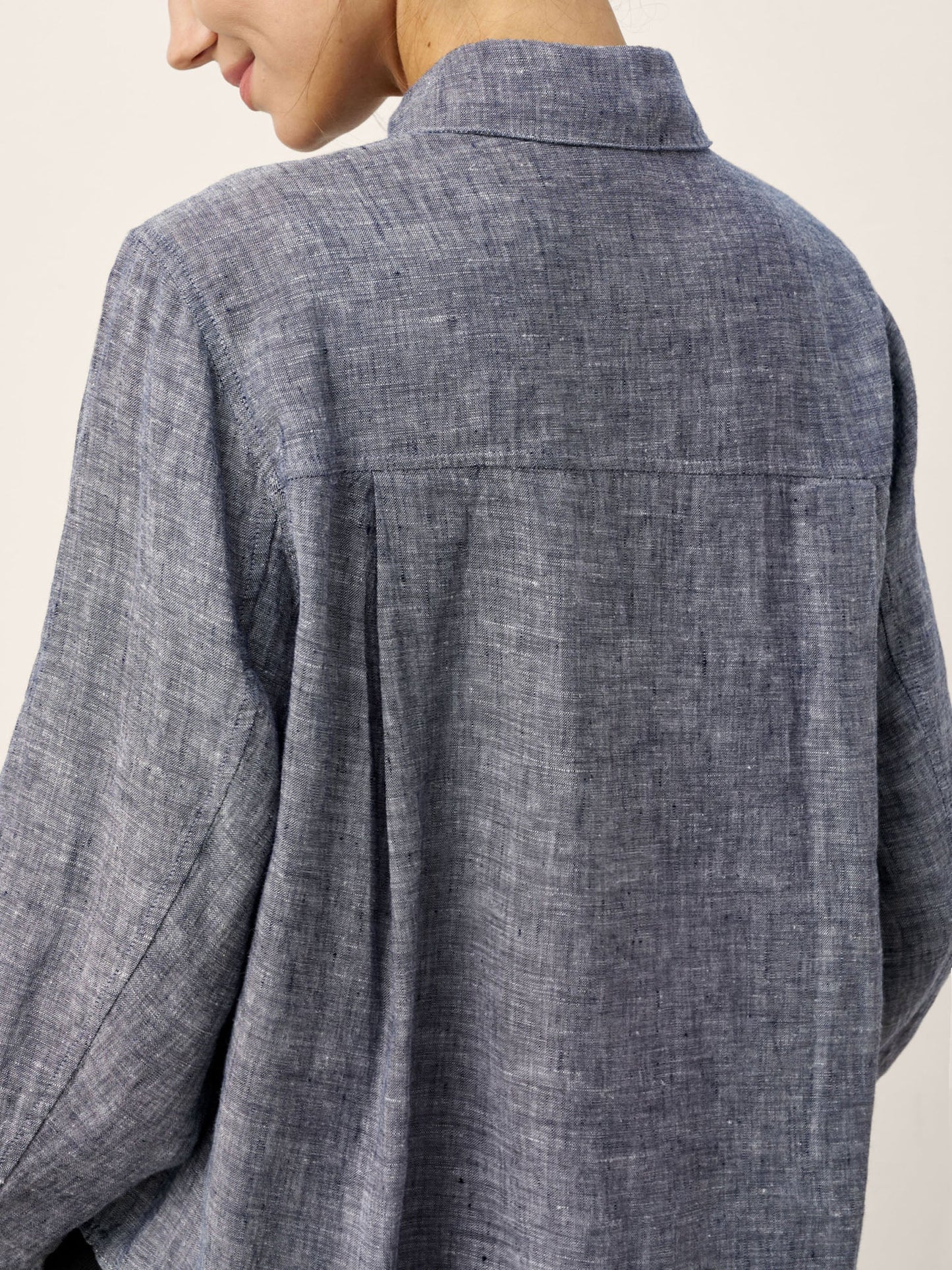 Brittany | Women’s Linen Relaxed Drop Shoulder Pocket Shirt