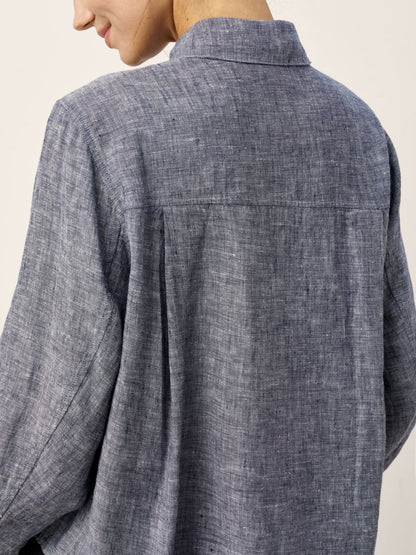 Brittany | Women’s Linen Relaxed Drop Shoulder Pocket Shirt