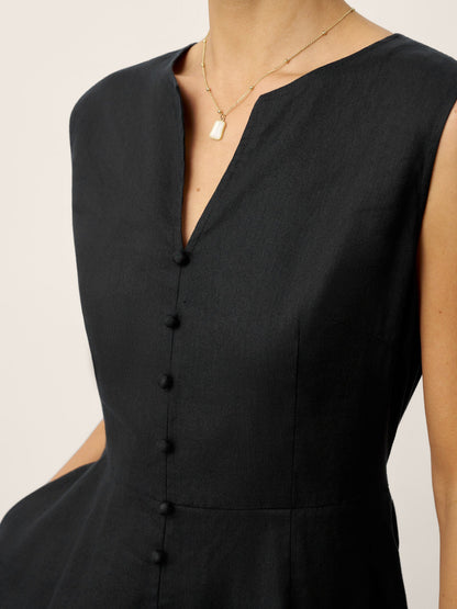 Kendall | Women’s Linen V-Neck Sleeveless Maxi Dress