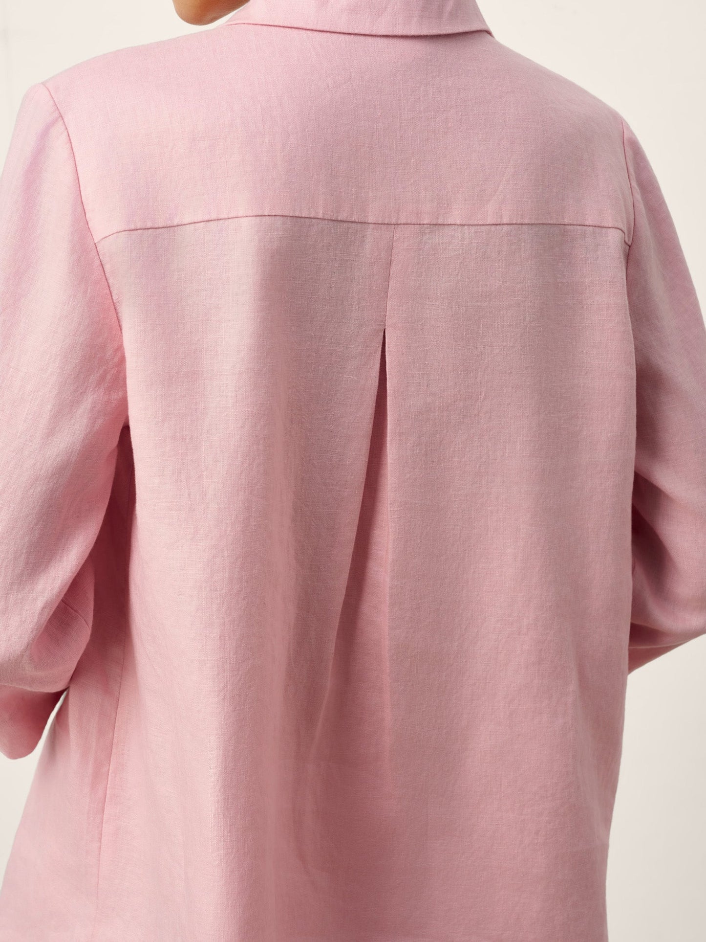 Marcelline | Women’s Linen Layered V-Neck Pleated Blouse