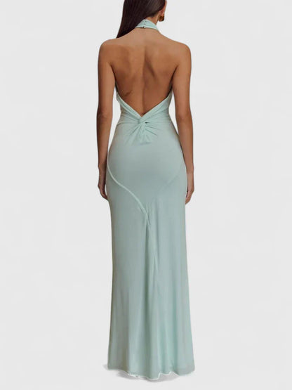 Delilah | Women’s Sophisticated Halter Maxi Dress
