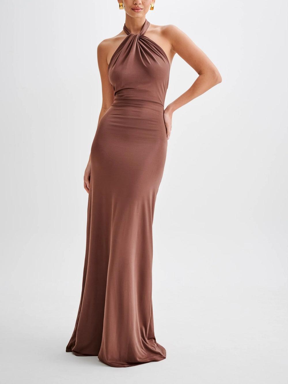 Delilah | Women’s Sophisticated Halter Maxi Dress