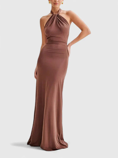 Delilah | Women’s Sophisticated Halter Maxi Dress