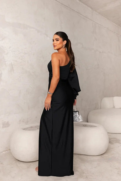 Vivienne | Women’s Elegant Satin Slit Maxi Dress