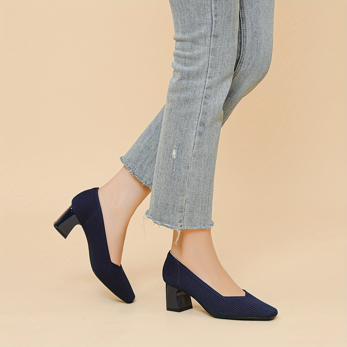 Tanya | Women’s Textured Block Heel Pumps
