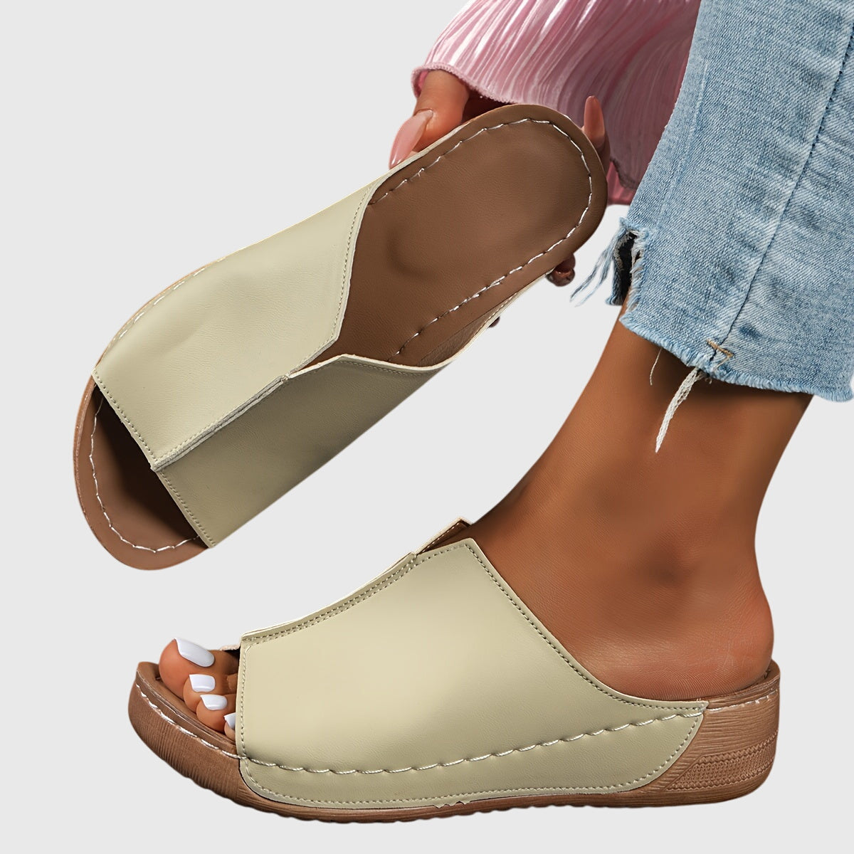 Elara | Women’s Orthopedic Cross-Strap Wedge Sandals
