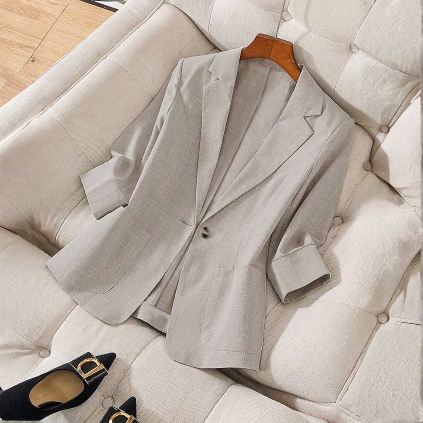 Cambria | Women’s Classy Button Front Long Sleeve Office Blazer Coat
