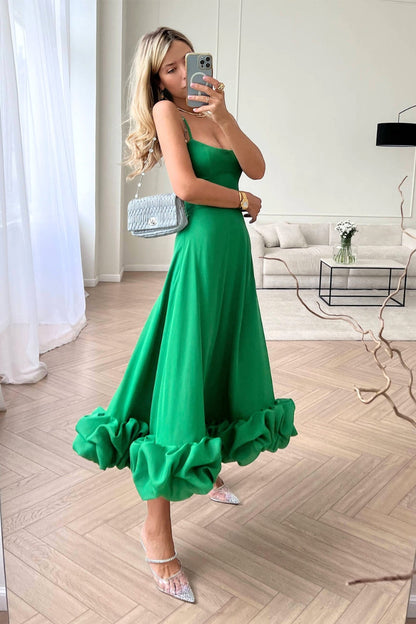 Celeste | Women’s Elegant Ruffle Hem Wedding Guest Dress