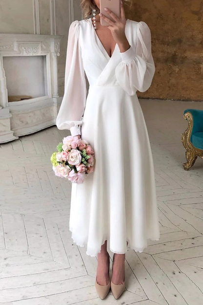 Marlowe | Women’s V-Neck Puff Dress