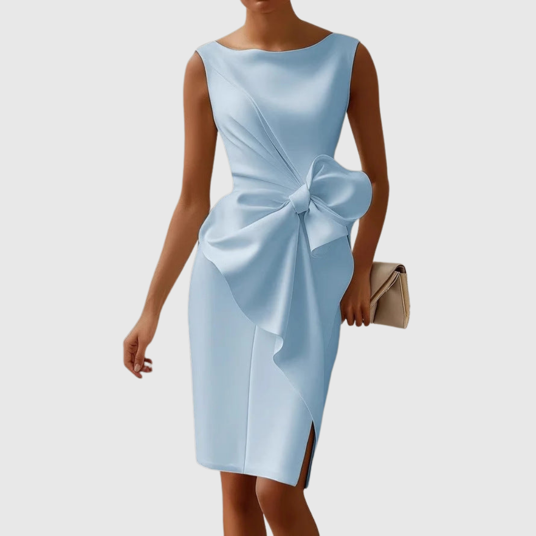 Isla | Women’s Sleek Sleeveless Knot-Front Midi Dress