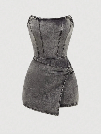 Kenzie | Women’s Strapless Denim Romper