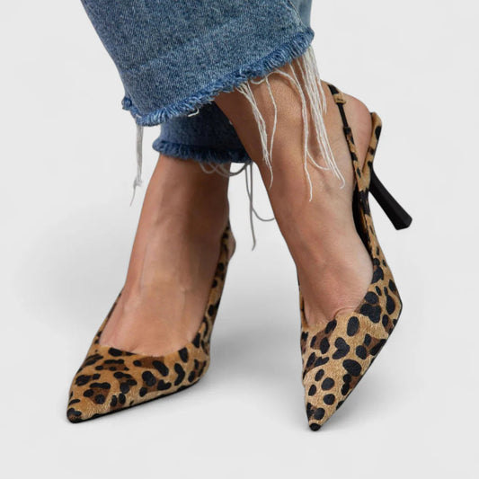 Calista | Women’s Elegant Leopard Slingback Heels