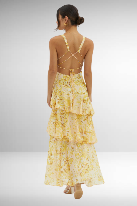Isadora | Women’s Elegant Floral Tiered Maxi Dress