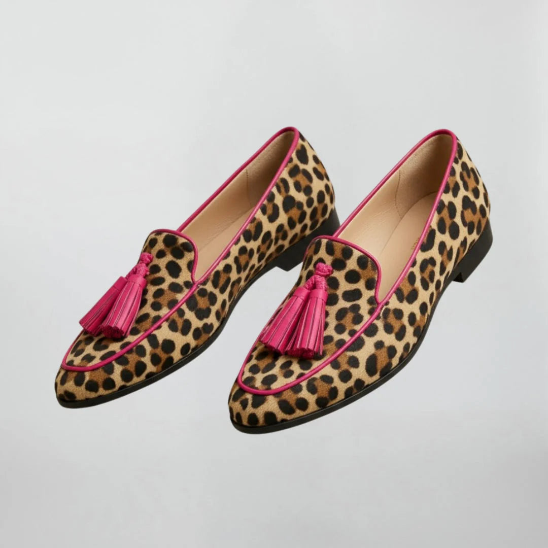 Verity | Women’s Leopard Tassel Detail Loafers