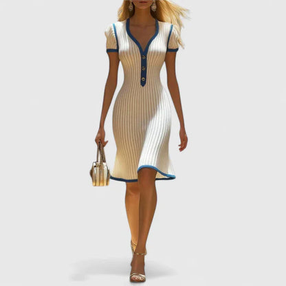 Hadley | Women’s Contrast Trim Knit Midi Dress