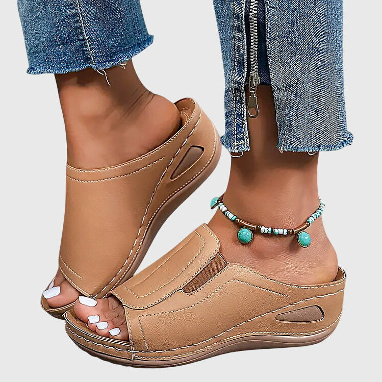 Mallie | Women’s Orthopedic Wedge Slide Sandals
