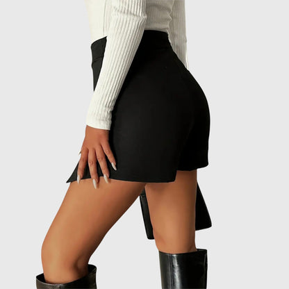 Zeinab | Women’s High Waist Side Slit Pencil Mini Skirt