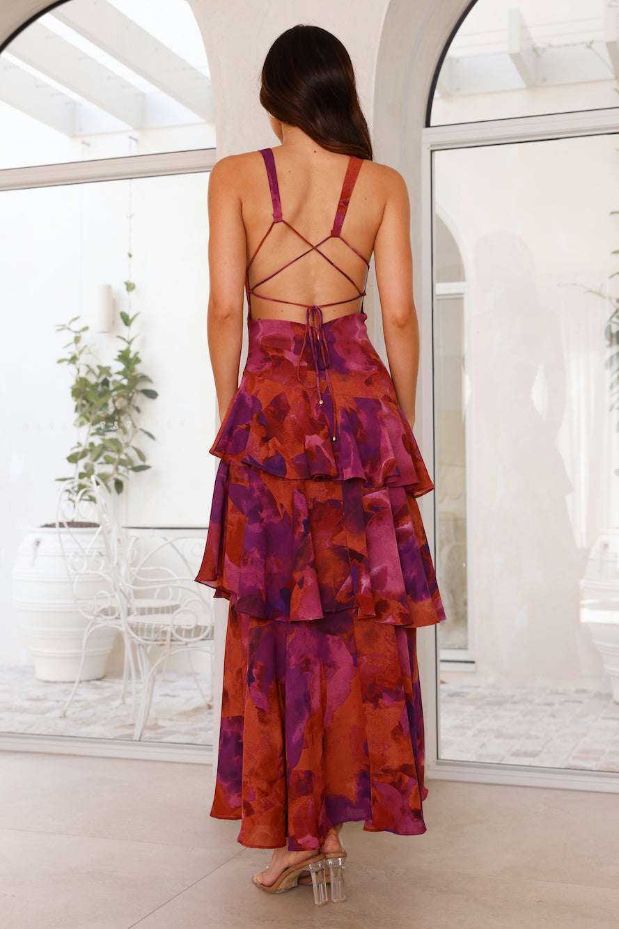 Isadora | Women’s Elegant Floral Tiered Maxi Dress