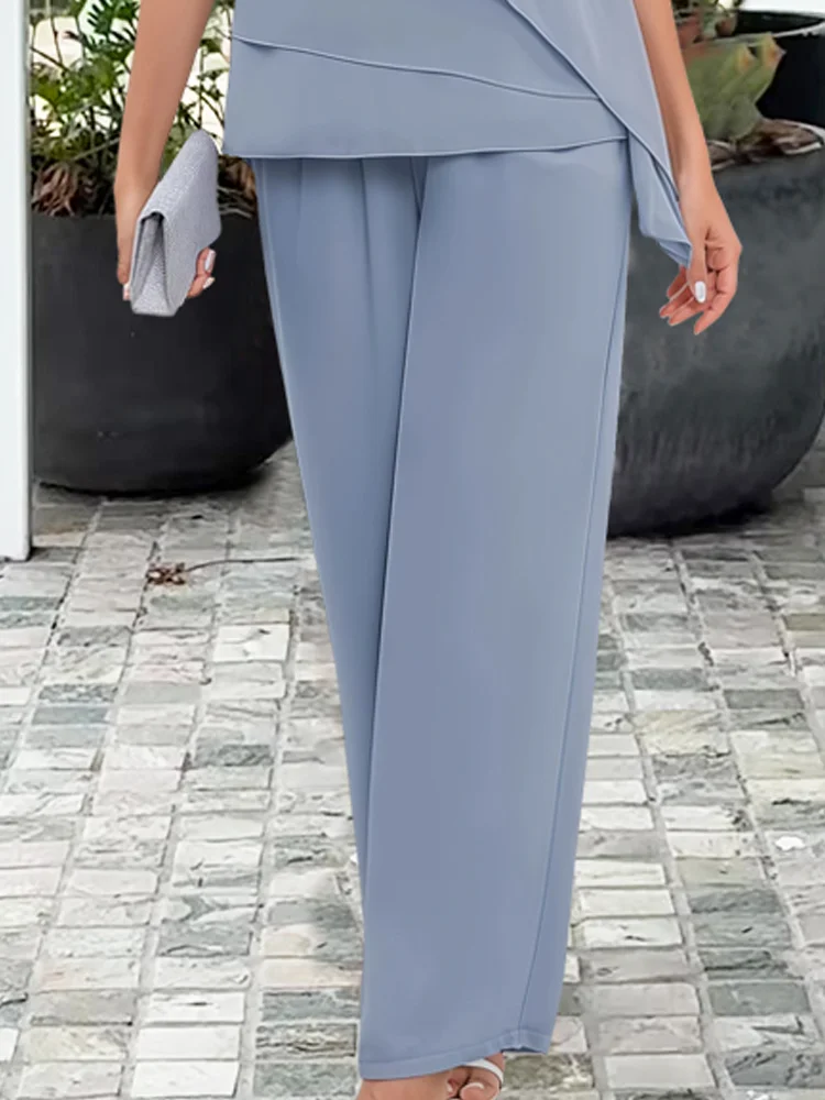 Colette | Women’s Elegant Summer Two-Piece Relaxed Top & Wide-Leg Pants Set