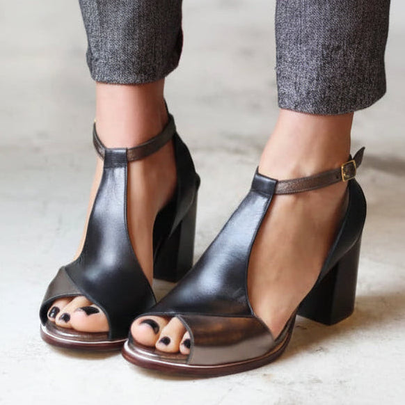 Aubrielle | Women’s Modern Mesh Panel Block Heels