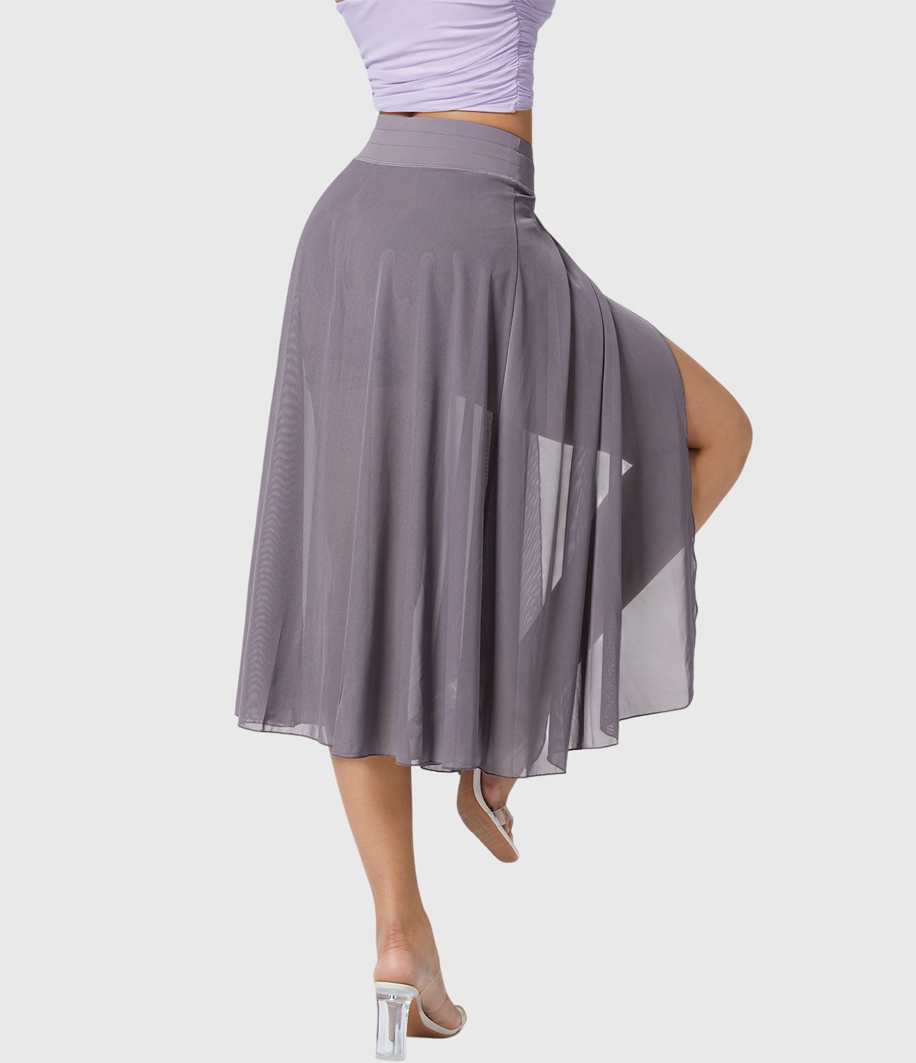 Cleo | Women’s Elegant Flowing Chiffon Midi Skirt
