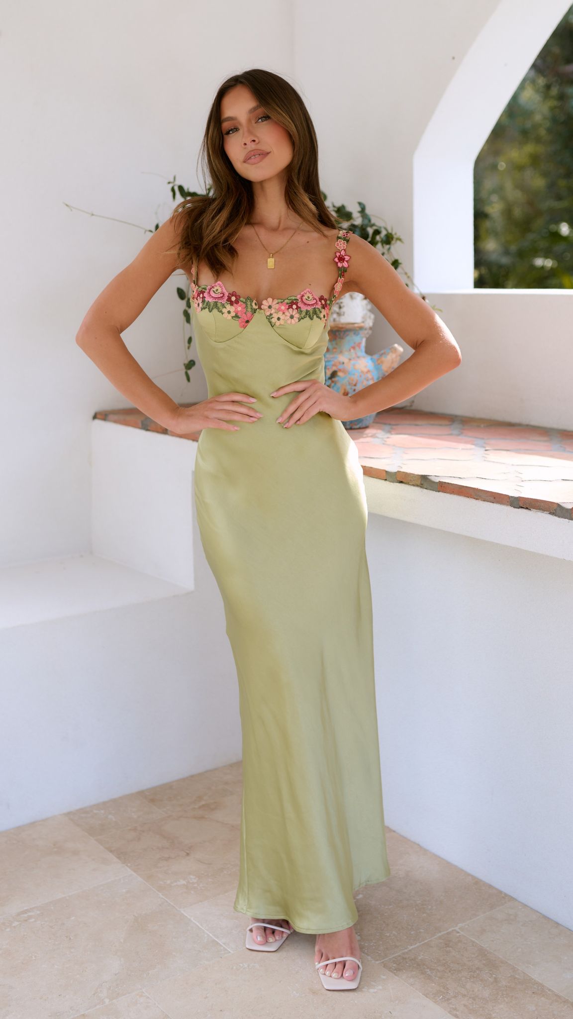 Jasmine | Women’s Floral Strap Slim Maxi Dress