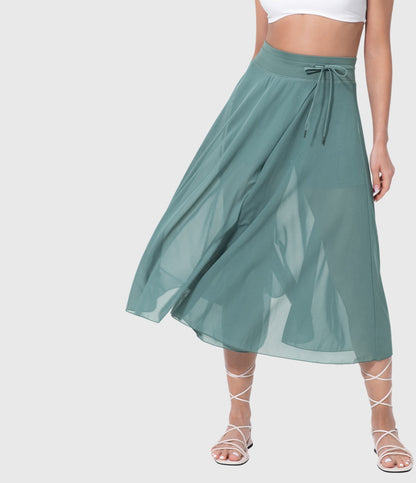 Cleo | Women’s Elegant Flowing Chiffon Midi Skirt