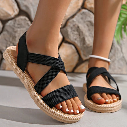 Yanna | Women’s Woven Cross Strap Sandals