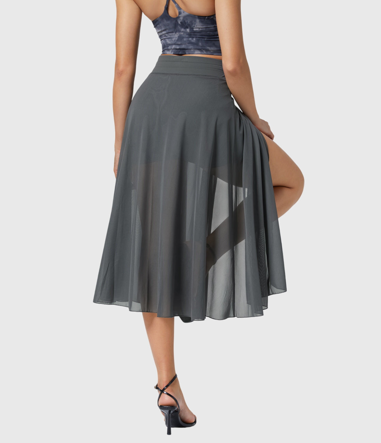 Cleo | Women’s Elegant Flowing Chiffon Midi Skirt