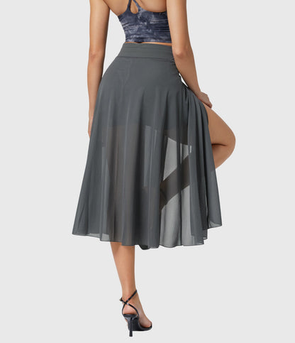 Cleo | Women’s Elegant Flowing Chiffon Midi Skirt