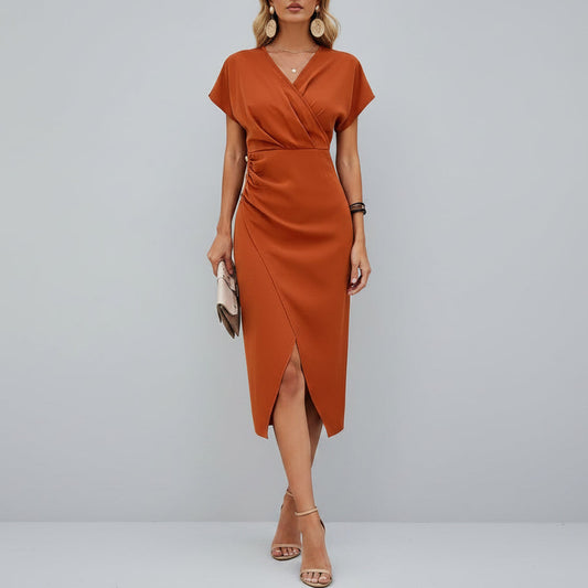 Madelyn | Women’s V Neck Wrap Midi Dress