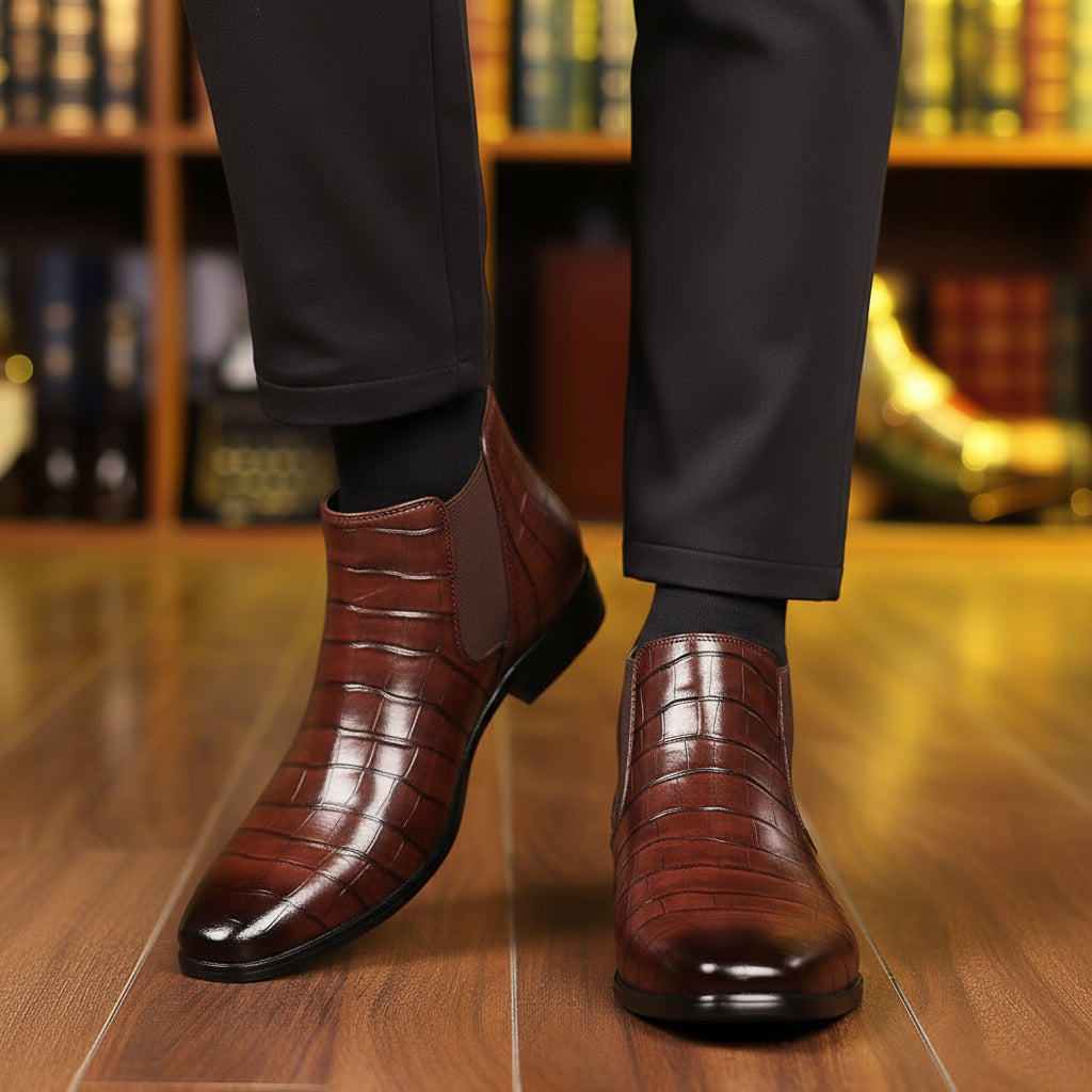 Thomas | Men’s Snakeskin Chelsea Boots