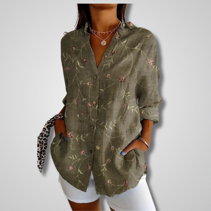 Marlowe | Women’s Summer Vintage Relaxed Button-Up Shirt