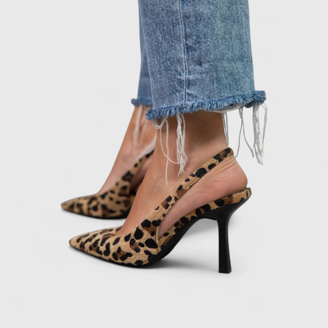 Calista | Women’s Elegant Leopard Slingback Heels