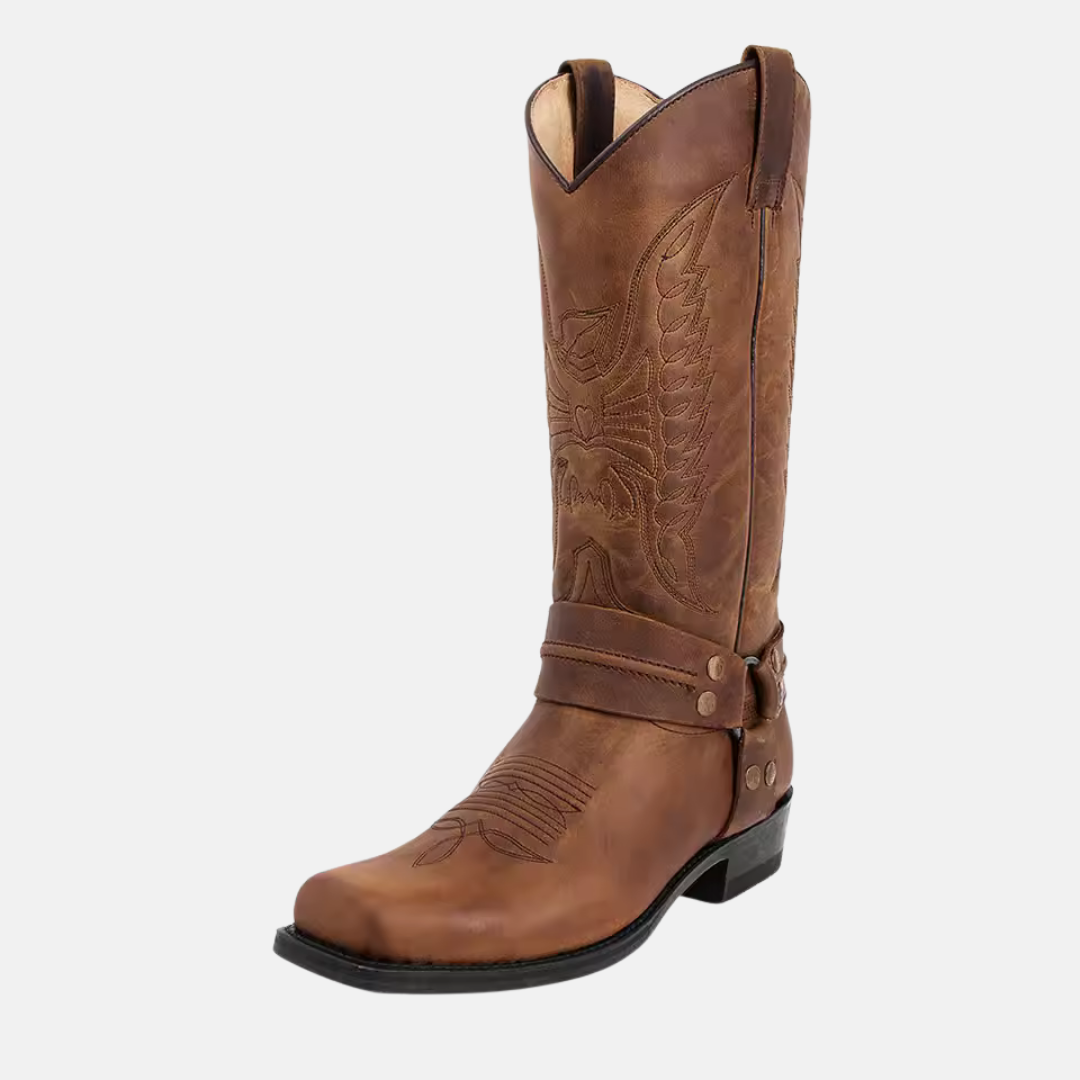 Beau | Men’s Western Leather Boots with Stitching