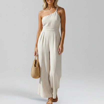 Aubriella | Women’s One Shoulder Wide Leg Jumpsuit