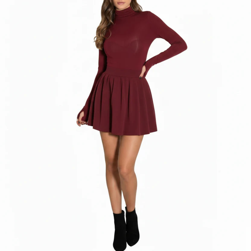 Presley | Women’s High Neck Long Sleeve Dress