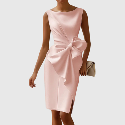 Isla | Women’s Sleek Sleeveless Knot-Front Midi Dress