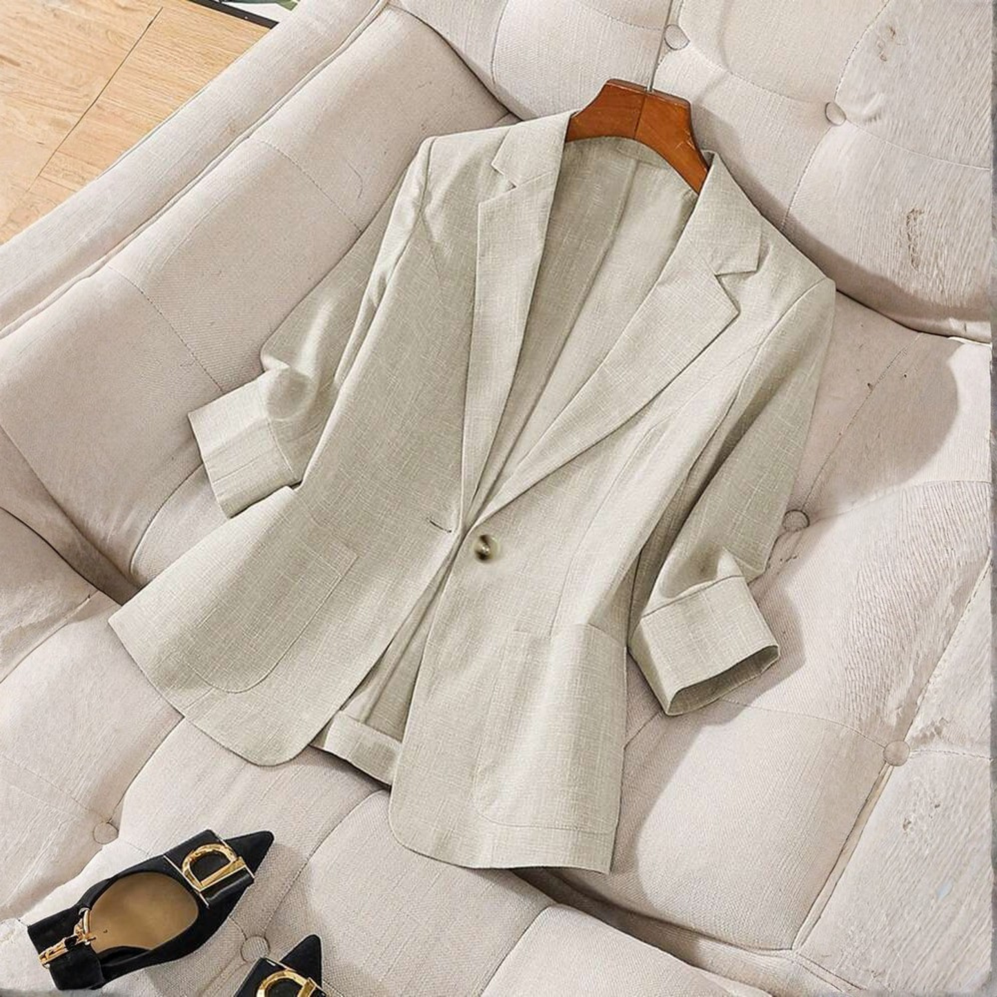 Cambria | Women’s Classy Button Front Long Sleeve Office Blazer Coat