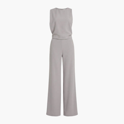Tatum | Women’s Round Neck Sleeveless Wide-Leg One-Piece Jumpsuit